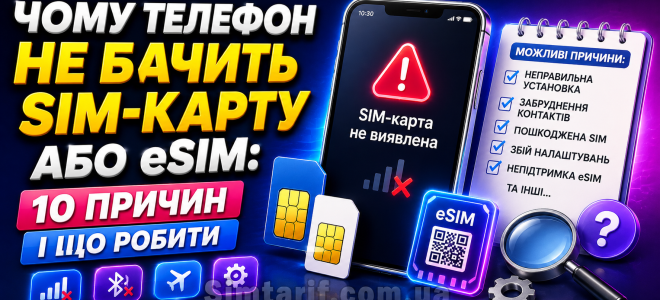 Чому телефон не бачить SIM-карту або eSIM: 10 причин і що робити