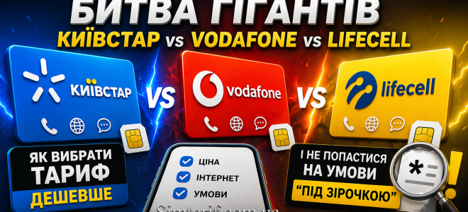 Битва гигантов: Киевстар vs Vodafone vs Lifecell — как выбрать более выгодный тариф и не попасться на условия «под звездочкой»